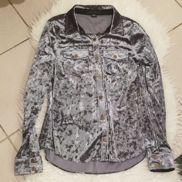 💕SANCTUARY💕 Velvet Button Up Long Sleeve Shirt - Picture 1 of 8